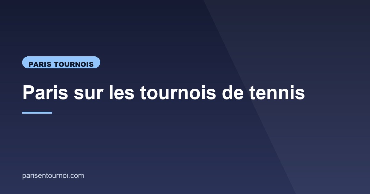 Illustration de l'article consacré aux paris sur les tournois de tennis